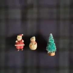 クリスマス飾りセット（サンタ、雪だるま、ツリー）小さな置き物