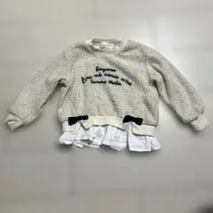 3can4ono ボアトップス 裾フリル リボン