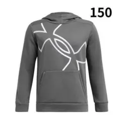 【新品】アンダーアーマー フリース メガ ロゴ フーディー150　グレー