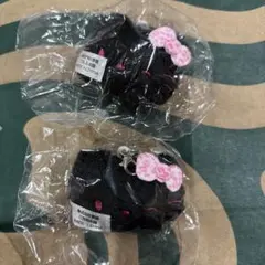 ハローキティ　ぬいぐるみチャーム　ヒョウ柄リボンハローキティ　2個セット