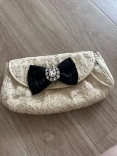 アイボリー レース クラッチバッグ