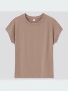 【UNIQLO】スムースコットンフレンチスリーブT　ブラウン