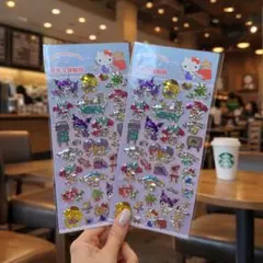 メタリックシール　キティ　クロミ　マイメロ　2枚セット