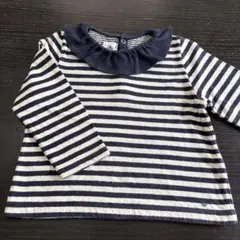 ストライプ 長袖Tシャツ 18m 80cmフリル付き