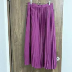 パープル プリーツロングスカートMサイズ