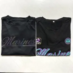 千葉ロッテマリーンズ　BLACK SUMMER Tシャツ2枚セット　おまけ付き