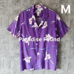 金*E様 ✅【Paradise Found】アロハシャツMパープル系オーキッド柄のサムネイル