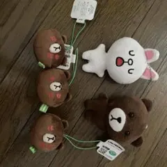 LINE FRIENDS ぬいぐるみ マスコット 5点セットのサムネイル