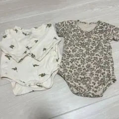 オリーブ柄ロンパース2点セット