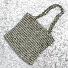アンテプリマ　ワイヤーバッグ　ハンドバッグ　ベージュ　グレー系