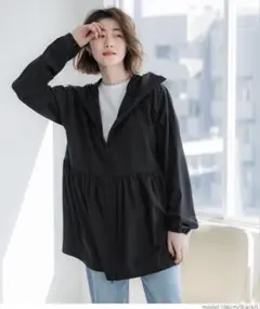 coca コカ uvカット＊ギャザーパーカー＊ Lサイズ ブラックのサムネイル