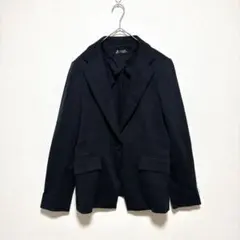 MADAM JOCONDE テーラードジャケット 黒 ウール混　オフィス　通勤のサムネイル