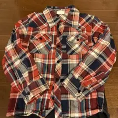 COUSIN チェック柄 長袖シャツ Original刺繍　140サイズ