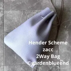 Hender Scheme zacc レザー 巾着バッグ トートバッグ パープル