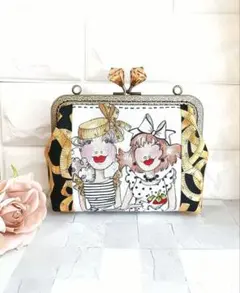 ロラライハリス がま口ポーチ メイクポーチ ハンドメイド - メルカリ
