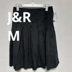 J&R スカート スエード風 フレア 黒 プリーツ M 新品未使用