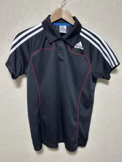 adidas 開襟 半袖 ポロシャツ ドライ素材 ピチT ブラック ホワイト
