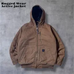 古着ダックパーカーアクティブジャケット短丈ジップフーディー90sキャメルブラウン