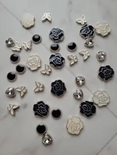 バラ　ハート　円　蝶　デコパーツ　手芸　ハンドメイド　パーツ