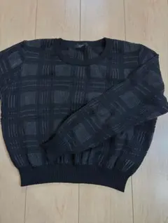 【即購入可】EMODA シアーニット 透け感 ブラック 柄編み シアー　長袖