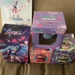 ガンダム45周年✕初音ミク フィギュア4種　スピーカー　アクスタ
