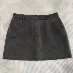 ダークグレー ミニ スカート キュロット 裏地付き 韓国系