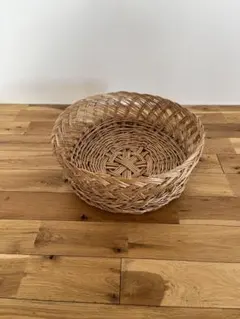 ビンテージ 天然素材 ラタンバスケット 籠 脱衣かご 古道具