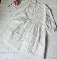 Ciaopanic 五分丈チュニックワンピース　フリルデザイン　白　フリー