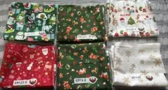 クリスマス柄　ハギレ　生地　6枚セット