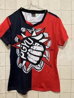 PGYU テニスウェア Tシャツ レッド ブラック