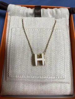 新品【ミニポップH】HERMES エルメス ペンダント ブルーサフィール 青 
