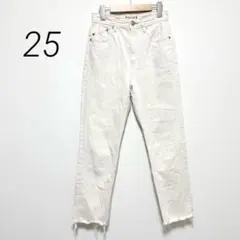 美品 ヤヌーク ハイウエスト アネット ストレートデニム エクリュ 白 25のサムネイル