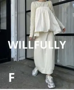 WILLFULLY ギャザー ベアトップス コンビネーション リブ ワンピース