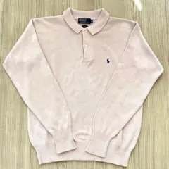 Polo by Ralph Lauren ニットポロシャツ 長袖 M ピンク