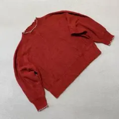 フリルネック ニット