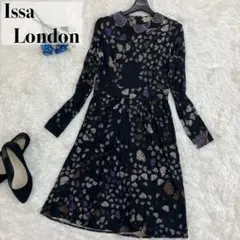良品✨ Issa London シルク100％ 長袖 総柄 バタフライ UK8