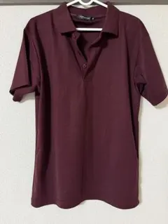 バーガンディ 半袖ポロシャツ