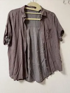 sandy ドット柄 半袖シャツ ピンクグレー系のサムネイル