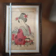 超美品！精密複製画 金箔 水色着物美人 アクリル画 絵画 箔押し - メルカリ