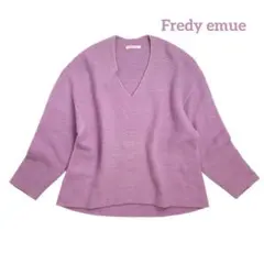08T891☆ FREDY emue ウール Vネックニット セーター ラメ入のサムネイル