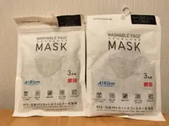 AIRism 洗えるマスク 3枚入り【ふつう　Lサイズ／ブラック】２セット