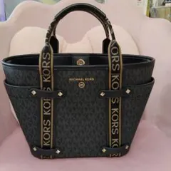 超超美品！！！MICHAEL KORS ロゴトートバッグ ブラック 1回使用