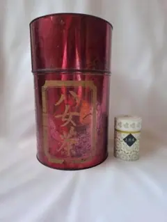 八女茶 茶筒 レトロ ブリキ缶 - メルカリ