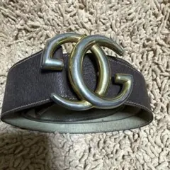GUCCI オールドグッチ インターロッキング ベルト ゴールド 茶 GG 90