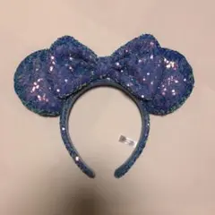 ミニーちゃん カチューシャ スパンコール キラキラ ブルー