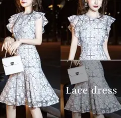 レースドレス フリル袖 Aライン