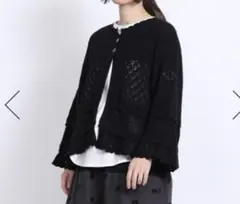 ★完売　美品　tumugu:コットンコードニット　2wayカーディガン　ブラックのサムネイル
