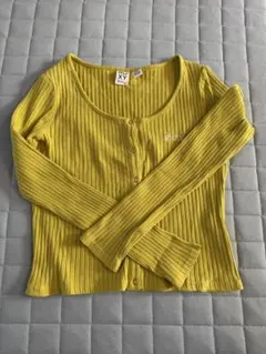 【最終価格】ROXY イエロー リブ編み カーディガン AUD L/12