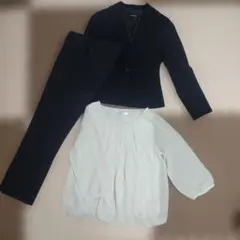 ネイビー ストライプ スーツ セット　オフィスカジュアル