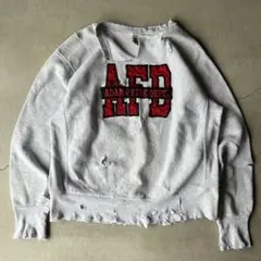 90s USA製 ダメージリバースウィーブ ボロ スウェット　ペンキ